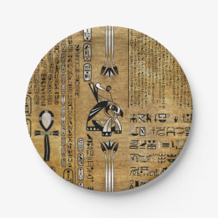 Assiettes En Carton Horus - L'or et la perle de l'Egypte