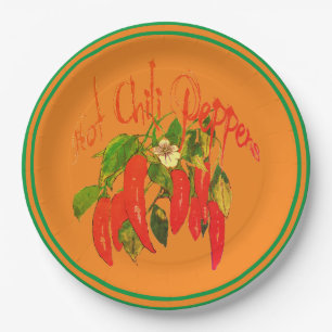 Assiettes En Carton Hot Chili Red Peppers Terra Cotta Arrière - plan