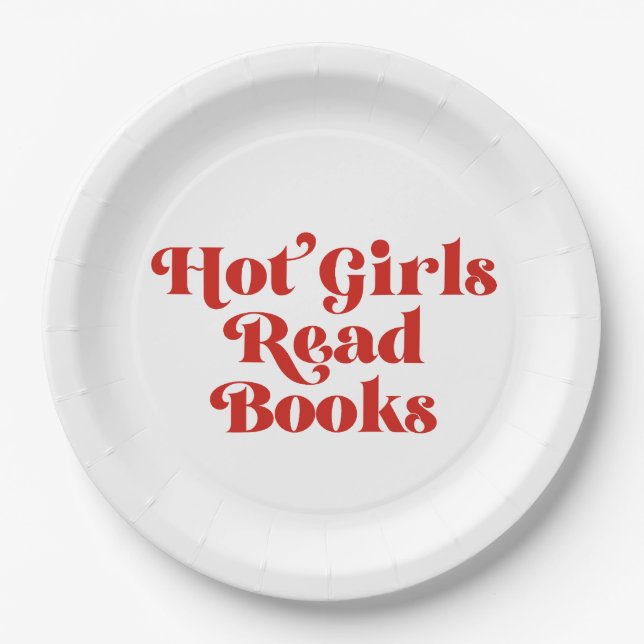 Assiettes En Carton Hot Girls Lire des livres (Devant)