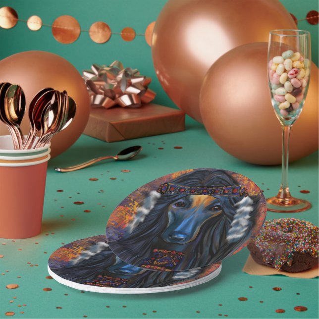 Assiettes En Carton Hound afghan (Multi)