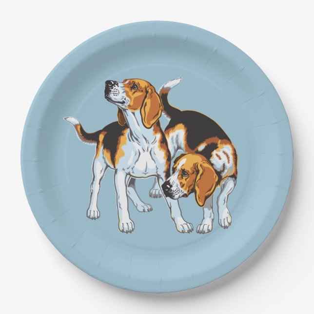 Assiettes En Carton Hound beagle (Devant)