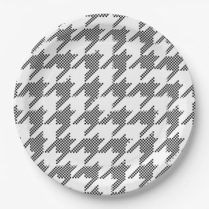 Assiettes En Carton Houndstooth Art Sports Team Spirit Amusement