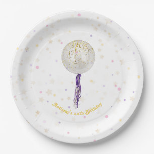 Assiettes En Carton Hourra, c'est mon jour ! Anniversaire Ballon Doré