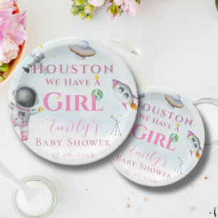 Assiettes En Carton Houston Nous Avons Une Fille baby shower Astronaut