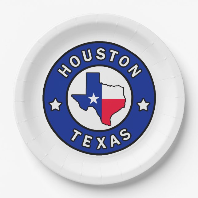 Assiettes En Carton Houston Texas (Devant)
