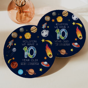 Assiettes En Carton Houston We Have A 10 Year Old Fête d'anniversaire