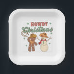 Assiettes En Carton Howdy Christmas Cowboy Snowman Western Funny<br><div class="desc">Howdy Christmas Cowboy Snowman Western Funny</div>