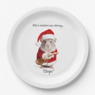 Assiettes En Carton Humour de Noël pas une créature remuait la souris
