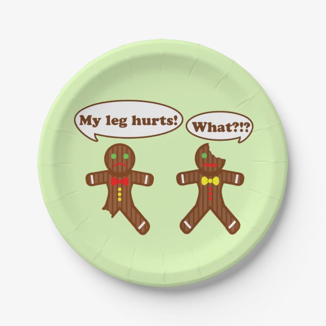 Assiettes En Carton Humour de pain d'épice (Devant)