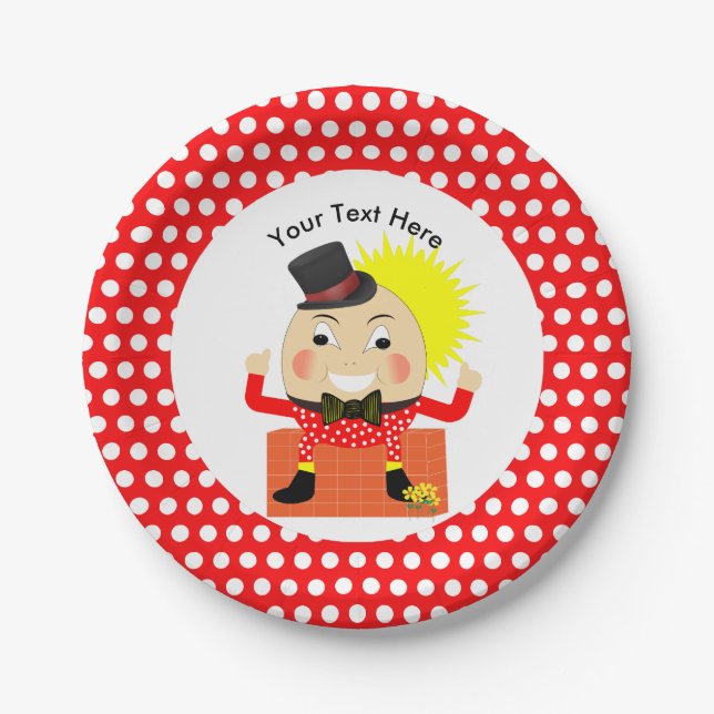 Assiettes En Carton Humpty Dumpty Nursery Rhyme mignon Personnalisé (Devant)