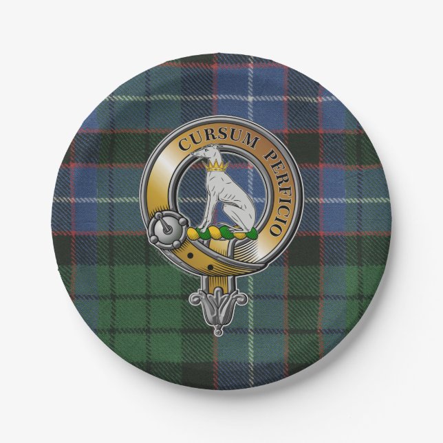 Assiettes En Carton Hunter Tartan & Badge (Devant)