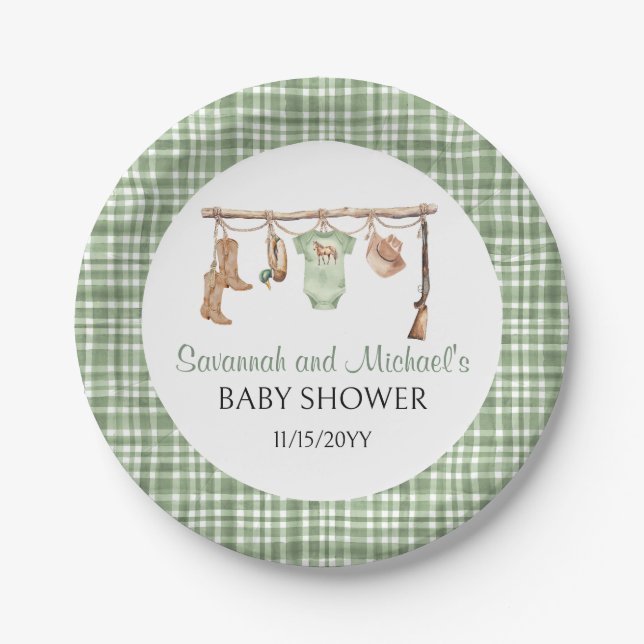Assiettes En Carton Hunting Baby Shower | A Little Hunter Baby Shower  (Devant)