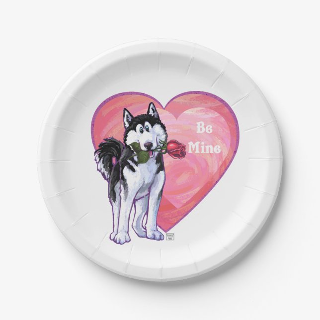 Assiettes En Carton Husky Valentine's Day (Devant)