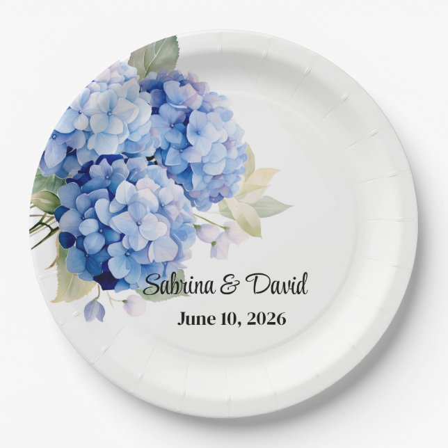 Assiettes En Carton Hydrangea  (Devant)