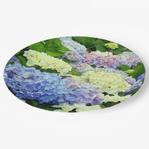 Assiettes En Carton Hydrangea Mix, Plaques à papier floral