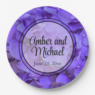 Assiettes En Carton Hydrangeas Lavender lilas