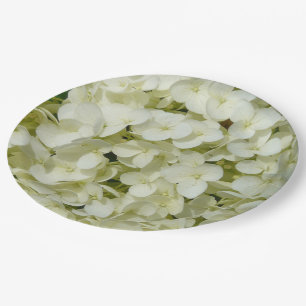 Assiettes En Carton Hydrangée blanche molle