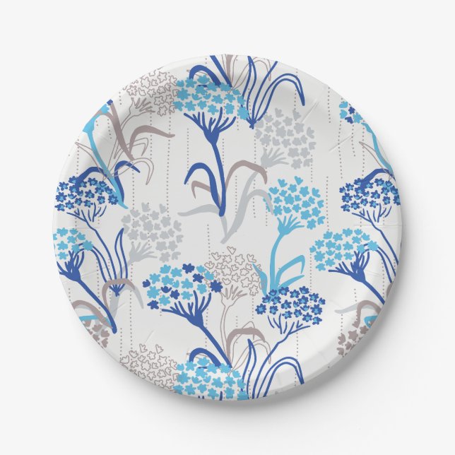 Assiettes En Carton Hydrangée légère et aérée Motif floral (Devant)
