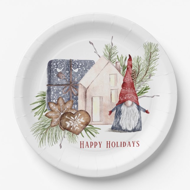 Assiettes En Carton Hygge Christmas mignon Gnome Norddays Nom (Devant)