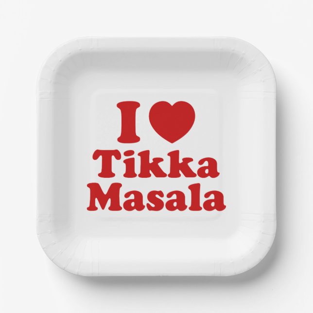 Assiettes En Carton I Heart (Amour) Tikka Masala (Recto)