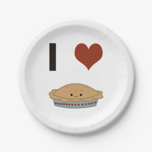 Assiettes En Carton I heart (love) Pie