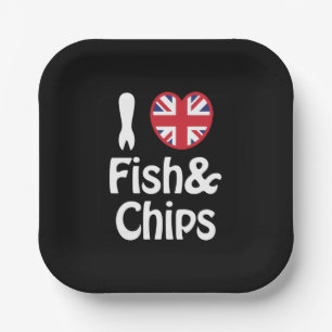 Assiettes En Carton I Heart [Love] Poisson & Chips Bandana