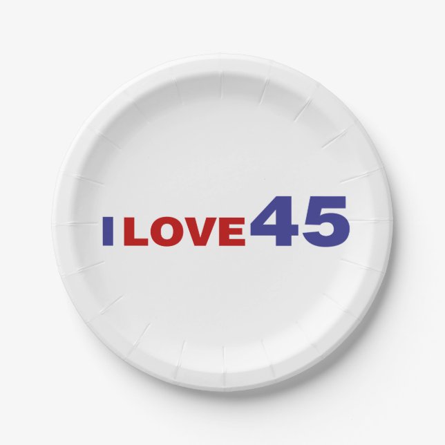 Assiettes En Carton I Love 45 (Devant)