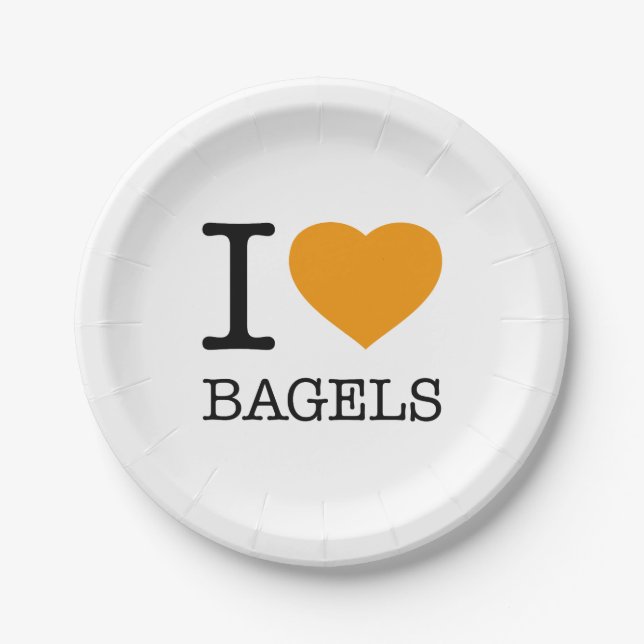 ASSIETTES EN CARTON I LOVE BAGELS (Devant)