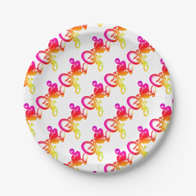 Assiettes En Carton I Love BMX (Devant)