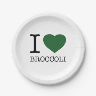 ASSIETTES EN CARTON I LOVE BROCCOLI