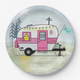 Assiettes En Carton I Love Camping Plaque Papier