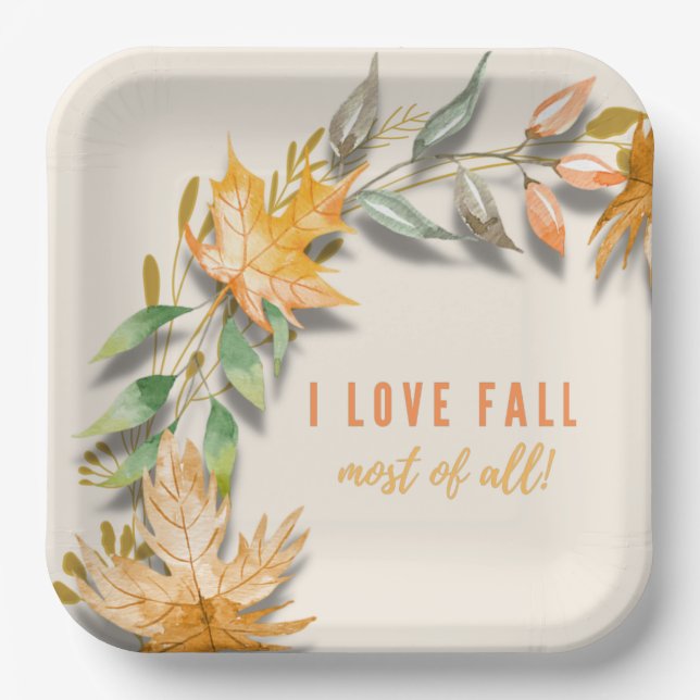 Assiettes En Carton I Love Fall Most All Paper Plate (Recto)