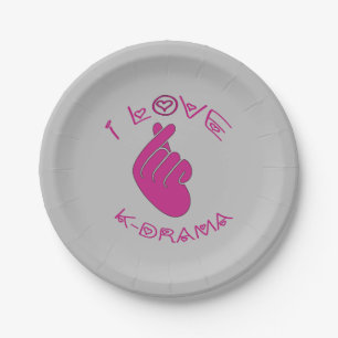 Assiettes En Carton I love K-DRAMA       