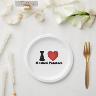 Assiettes En Carton I Love Mashed Potatoes Thanksgiving Diner Cadeau