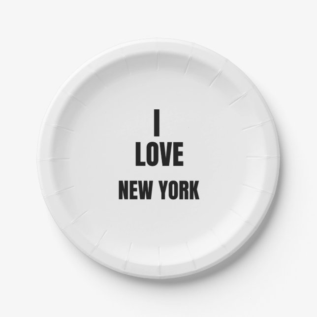 ASSIETTES EN CARTON I LOVE NEW YORK (Devant)