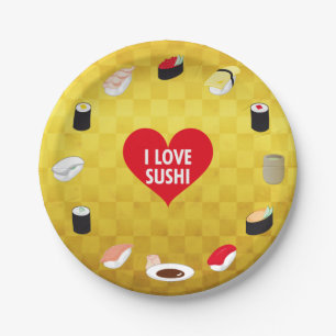 ASSIETTES EN CARTON I LOVE SUSHI