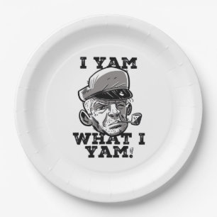 Assiettes En Carton I Yam What I Yam Classic Meme Design