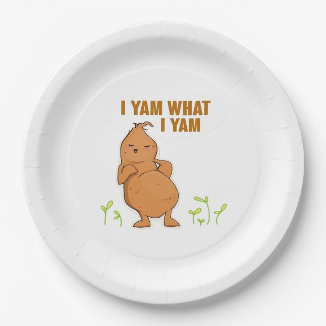 Assiettes En Carton I Yam What I Yam Trendy Basic (Devant)