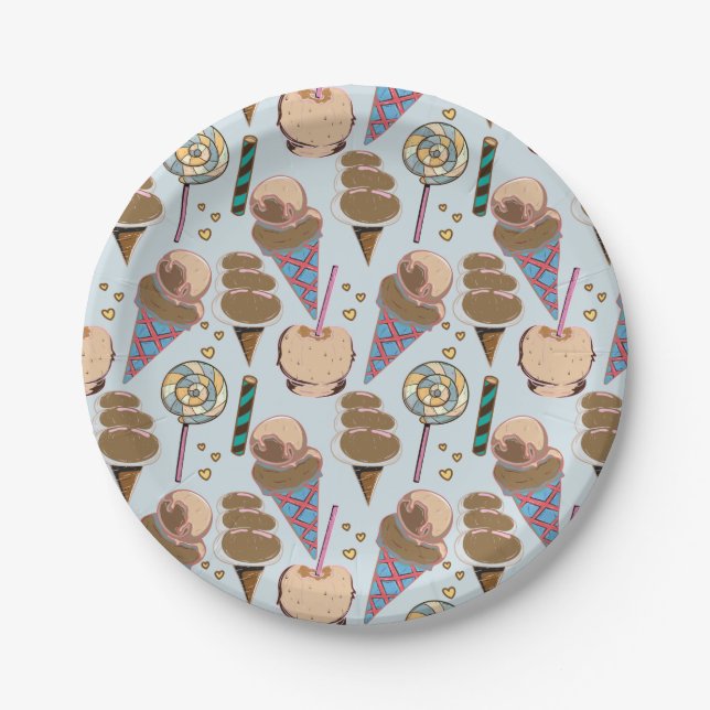 Assiettes En Carton Ice cream pattern | Lollies pattern | lollipop 25 (Devant)