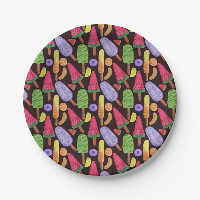 Assiettes En Carton Ice cream pattern | Lollies pattern | lollipop 4 (Devant)