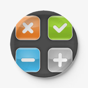 Assiettes En Carton Icônes mathématiques