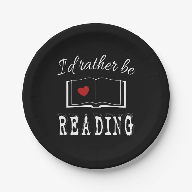 Assiettes En Carton I'd rather be reading (Devant)