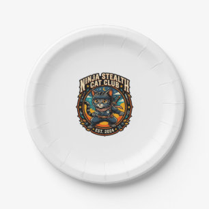 Assiettes En Carton Idée cadeau pour maman de chat Ninja Stealth Cat -