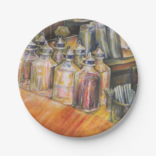 Assiettes En Carton Idéographie de Lumière dorée