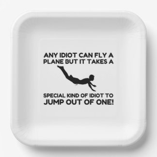 ASSIETTES EN CARTON IDIOT SKYDIVING