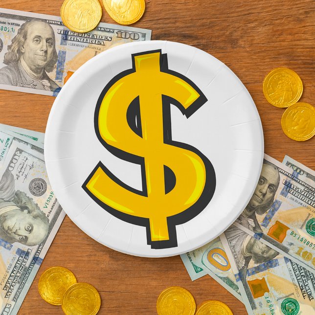 Assiettes En Carton Iellow dollar (Créateur téléchargé)