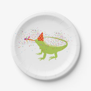 Assiettes En Carton Iguana Lizard Fête Animaux ayant une fête