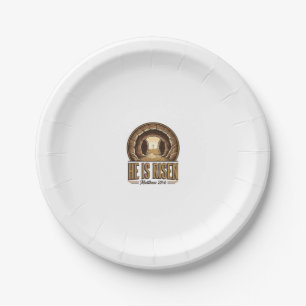 Assiettes En Carton Il est ressuscité Matthieu 28 6 Design chrétien vi
