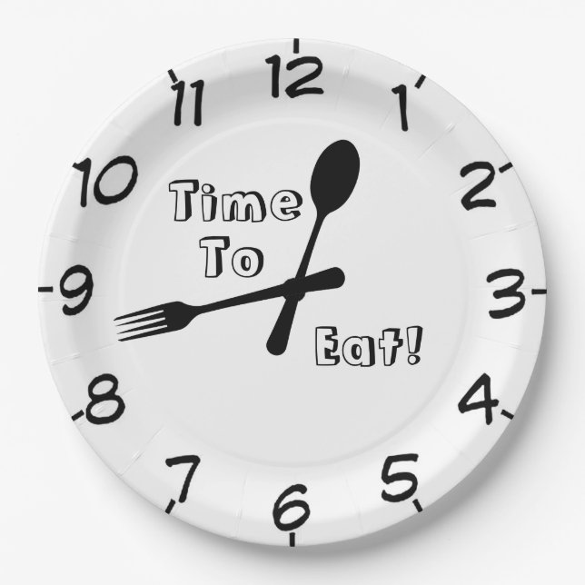 Assiettes En Carton Il Est Temps De Manger (Devant)