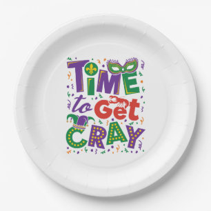 Assiettes En Carton Il est temps d'obtenir Cray Crawfish Mardi Gras